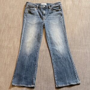 Daze Denim Womens Size 30 Medium Wash High Rise Crop Flare Jeans Blue